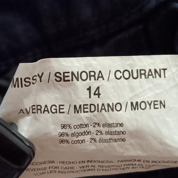 Gloria Vanderbilt Khaki Untld navy blue cotton blend pants in size 14. - Picture 3 of 4